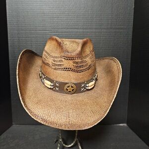 Run a Muck Desperado straw cowboy hat.  NWT